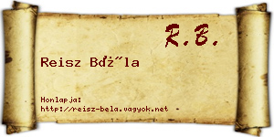 Reisz Béla névjegykártya